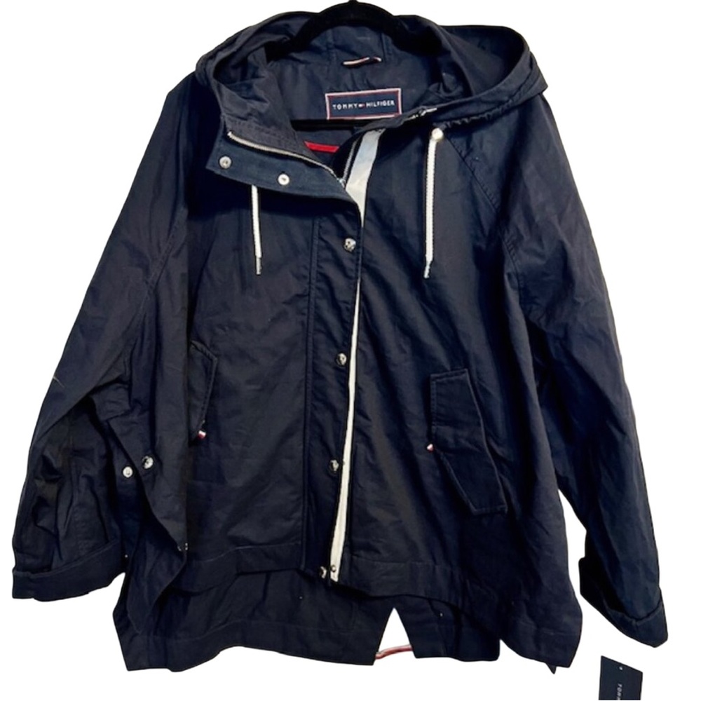 Tommy Hilfiger Women’s XL Hooded Anorak Jacket – Black